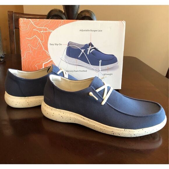 J SPORT - NWTIB - L Sz 11 “Wenden” Casual Slip-On Shoes/Navy Canvas/Rubber Soles - Picture 13 of 14